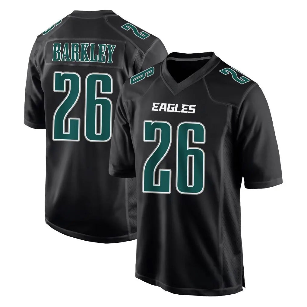 P.Eagles #26 Saquon Barkley Player Carbon Black Fashion Home Game ROCER Stitched Jerseys