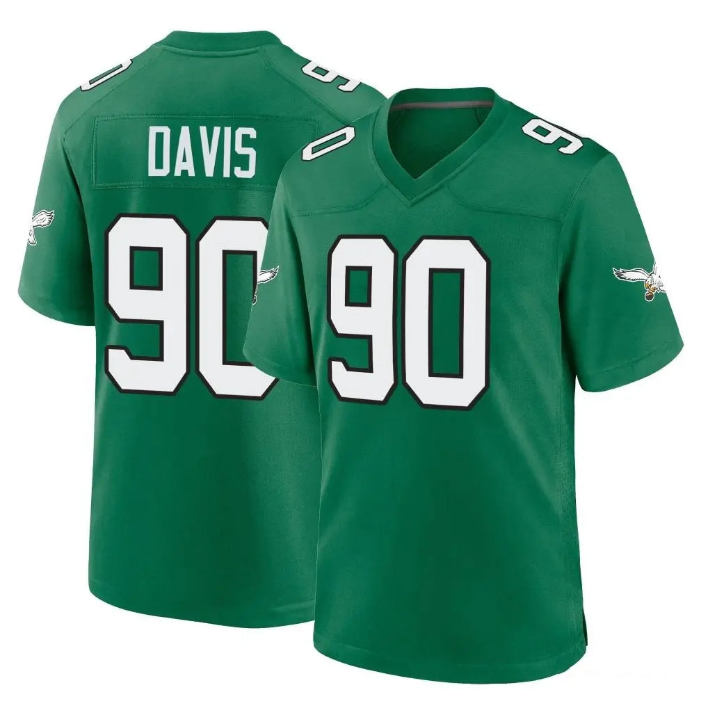 P.Eagles #90 Jordan Davis Player Green Kelly Alternate Home Game ROCER Stitched Jerseys