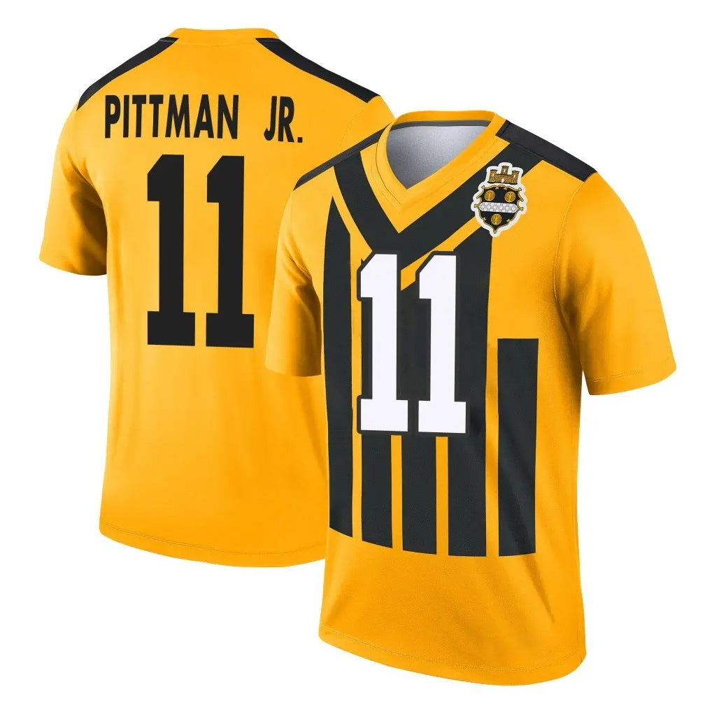 P.Steelers #11 Michael Pittman Jr. Player Gold Legend Limited 1933 Throwback Performance Home Game ROCER Stitched Jerseys