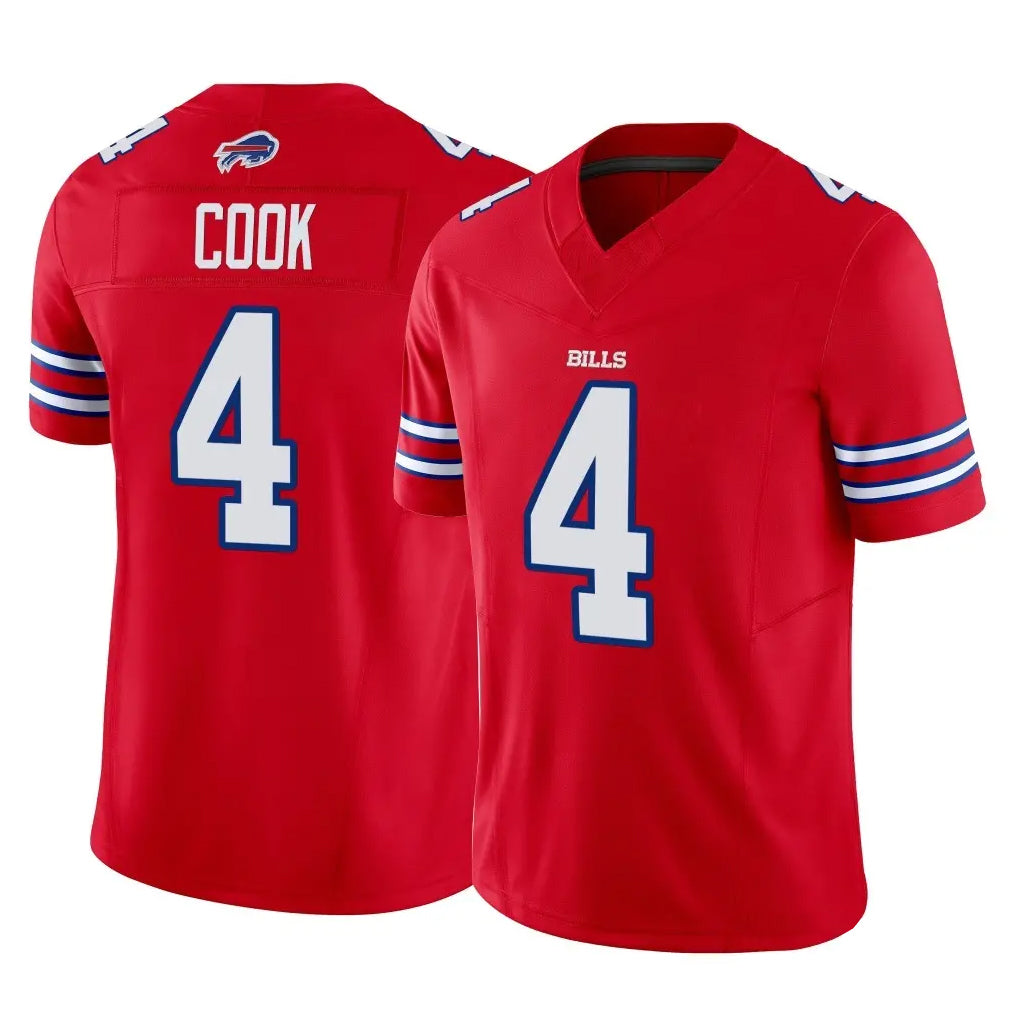 B.Bills #4 James Cook III Player Red Vapor F.U.S.E. Jersey Limited Home Game ROCER Stitched Jerseys