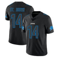 D.Lions #14 Amon-Ra St. Brown Player Black Impact Limited Home Game ROCER Stitched Jerseys