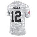 B.Bills #12 Jim Kelly Player Arctic Camo Salute to Service Limited ROCER Stitched Jerseys
