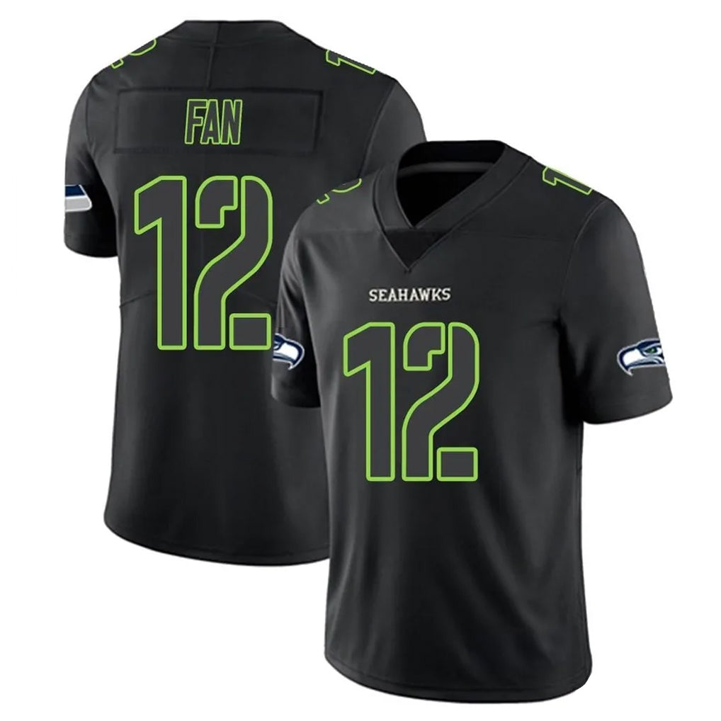 S.Seahawks #12 12th Fan Player Black Impact Limited Home Game ROCER Stitched Jerseys