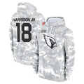 A.Cardinals #18 Marvin Harrison Jr. Player Camo Salute to Service Hoodies ROCER Stitched Jerseys
