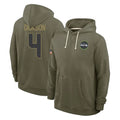 S.Seahawks #4 Michael Dickson Player Olive Salute to Service Pullover Hoodies Limited ROCER Stitched Jerseys