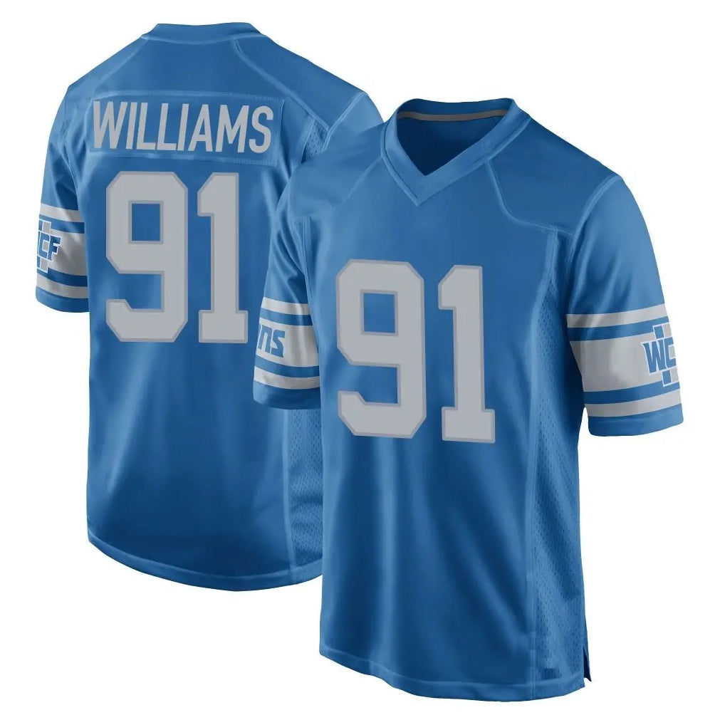 D.Lions #91 Tyleik Williams Player Blue Vapor Untouchable Throwback Game ROCER Stitched Jerseys