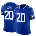 S.Seahawks #20 Julian Love Player Royal Limited Throwback Vapor F.U.S.E. Home Game ROCER Stitched Jerseys