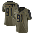 S.Seahawks #91 Byron Murphy II Player Olive Salute To Service Limited Game ROCER Stitched Jerseys