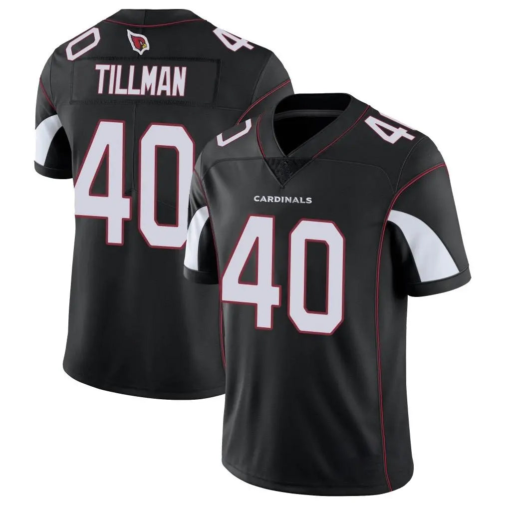 A.Cardinals #40 Pat Tillman Player Black Vapor Limited Home Game ROCER Stitched Jerseys