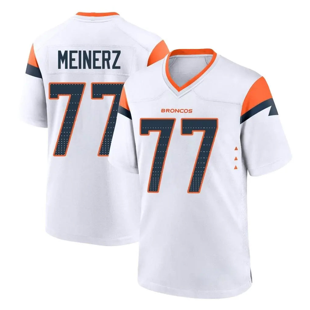 D.Broncos #77 Quinn Meinerz Player White Home Game ROCER Stitched Jerseys