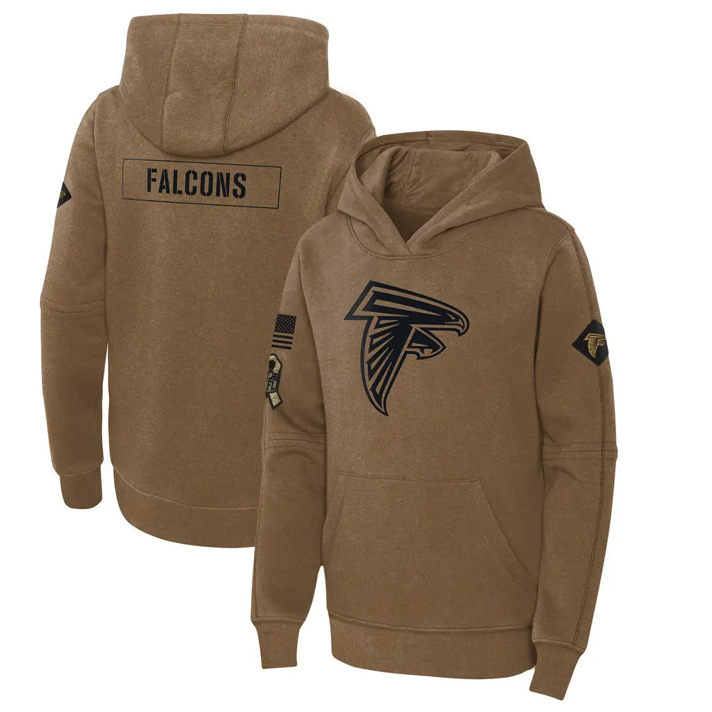A.Falcons ## Falcons Blank Player Brown Salute to Service Limited Hoodie ROCER Stitched Jerseys