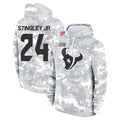 H.Texans #24 Derek Stingley Jr. Player Arctic Camo Salute to Service Hoodies Limited Game ROCER Stitched Jerseys