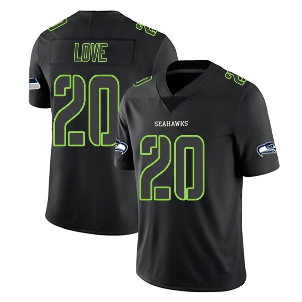 S.Seahawks #20 Julian Love Player Black Impact Limited Home Game ROCER Stitched Jerseys