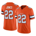 D.Broncos #22 Brandon Jones Player Orange Limited Alternate Vapor F.U.S.E. Throwback Game ROCER Stitched Jerseys
