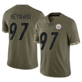 P.Steelers #97 Cameron Heyward Player Olive Limited Salute To Service Home Game ROCER Stitched Jerseys