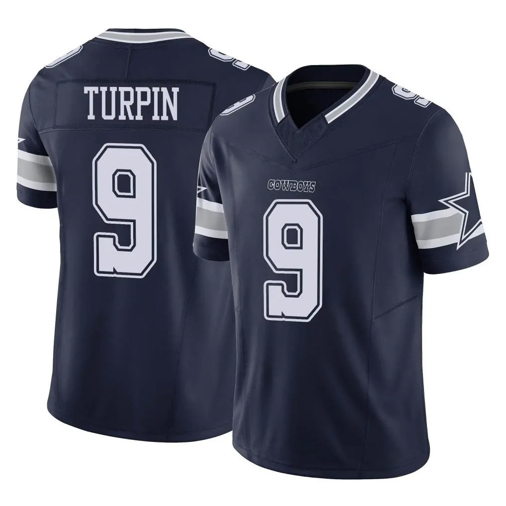 D.Cowboys #9 KaVontae Turpin Player Navy Limited Vapor F.U.S.E. Home Game ROCER Stitched Jerseys