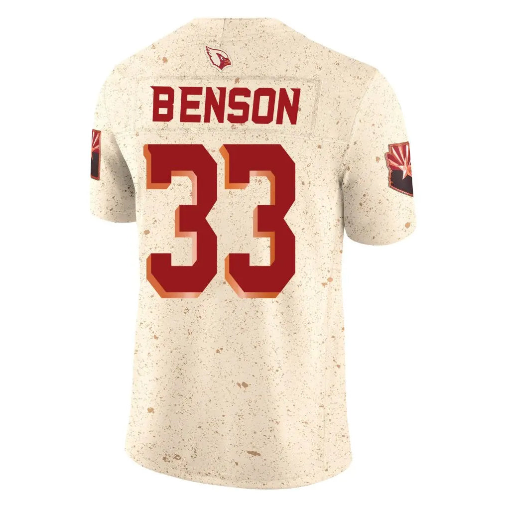 A.Cardinals #33 Trey Benson Player Cream Rivalries Collection Vapor Limited Home Game ROCER Stitched Jerseys