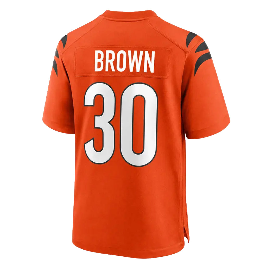 C.Bengals #30 Chase Brown Player Orange Home Game ROCER Stitched Jerseys