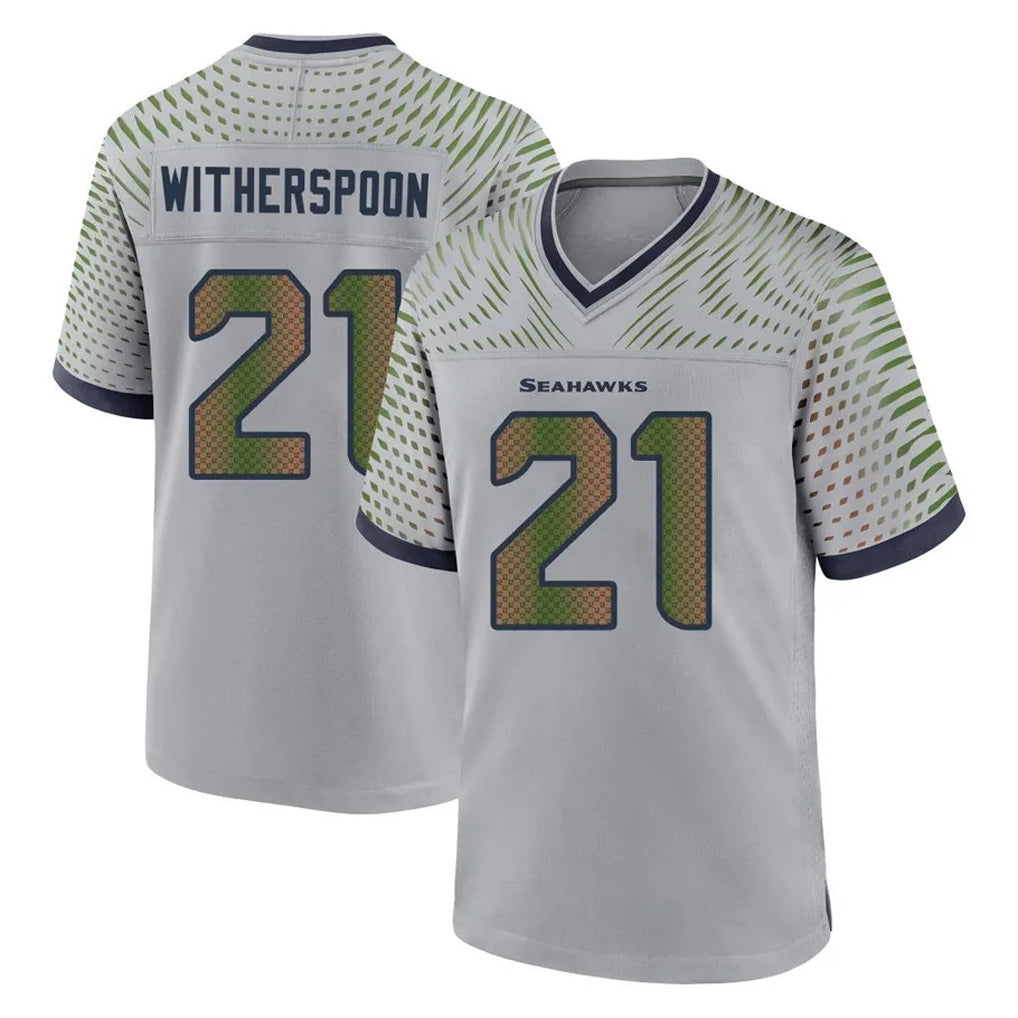 S.Seahawks #21 Devon Witherspoon Player Grey 2025 Rivalries Collection Home Game ROCER Stitched Jerseys