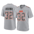 C.Browns #32 Jim Brown Player Gray Atmosphere Fashion Game ROCER Stitched Jerseys
