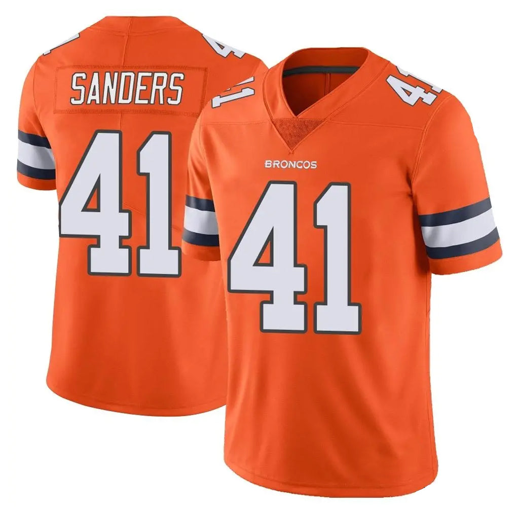 D.Broncos #41 Drew Sanders Player Orange Vapor Untouchable Limited Home Game Ddoa Stitched Jerseys