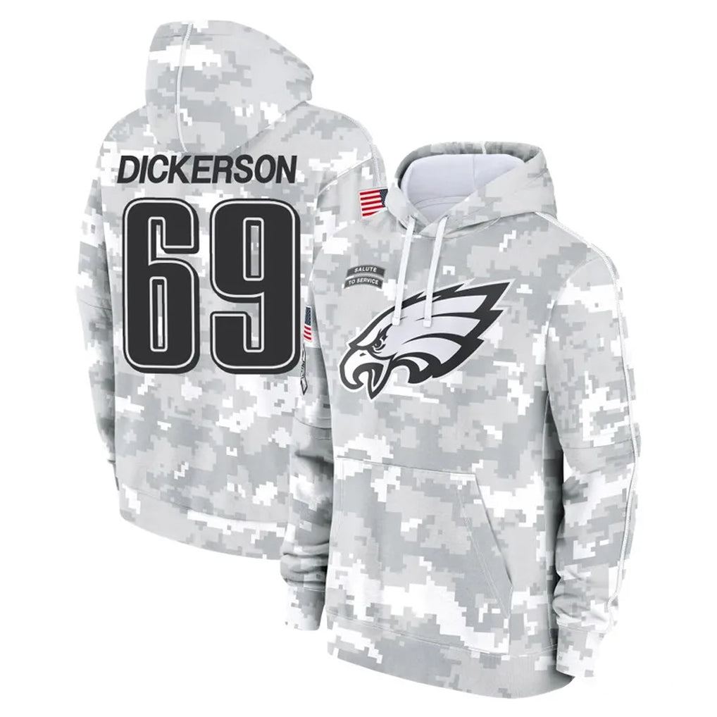 P.Eagles #69 Landon Dickerson Player Arctic Camo Salute to Service Pullover Hoodies Limited Game ROCER Stitched Jerseys