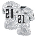 C.Browns #21 Denzel Ward Player Arctic Camo Salute to Service Limited Home Game ROCER Stitched Jerseys