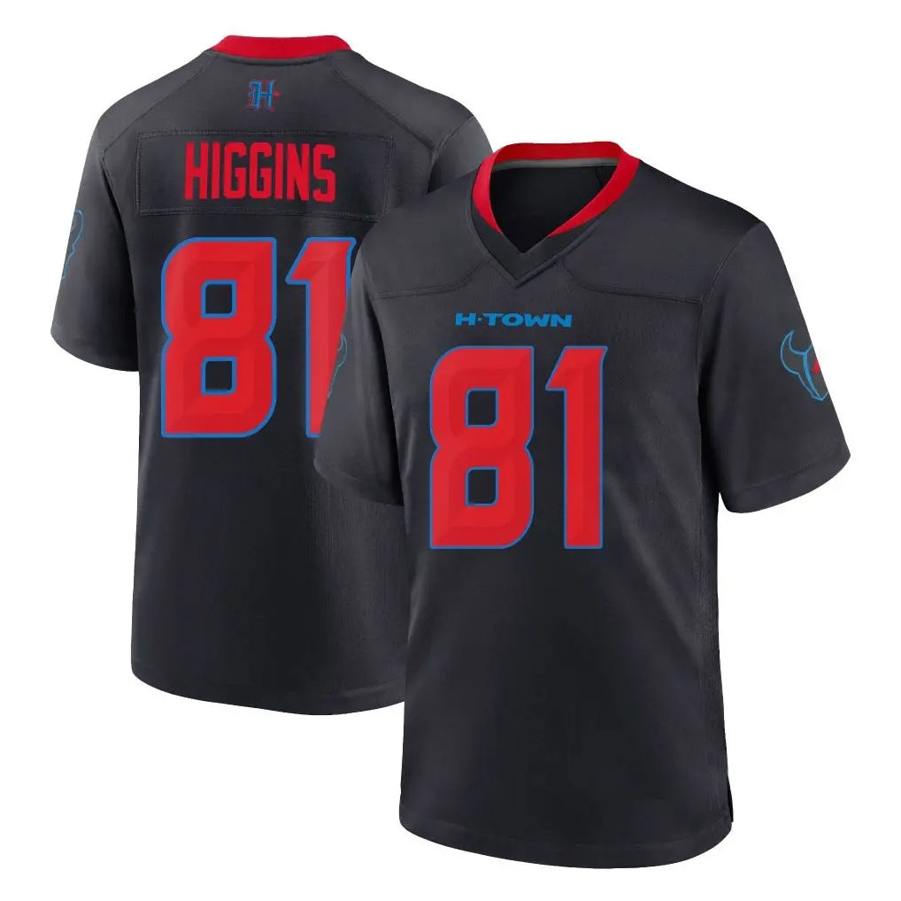 H.Texans #81 Jayden Higgins Player Navy 2nd Alternate Home Game ROCER Stitched Jerseys