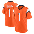 D.Broncos #1 Evan Engram Player Orange Home Game ROCER Stitched Jerseys