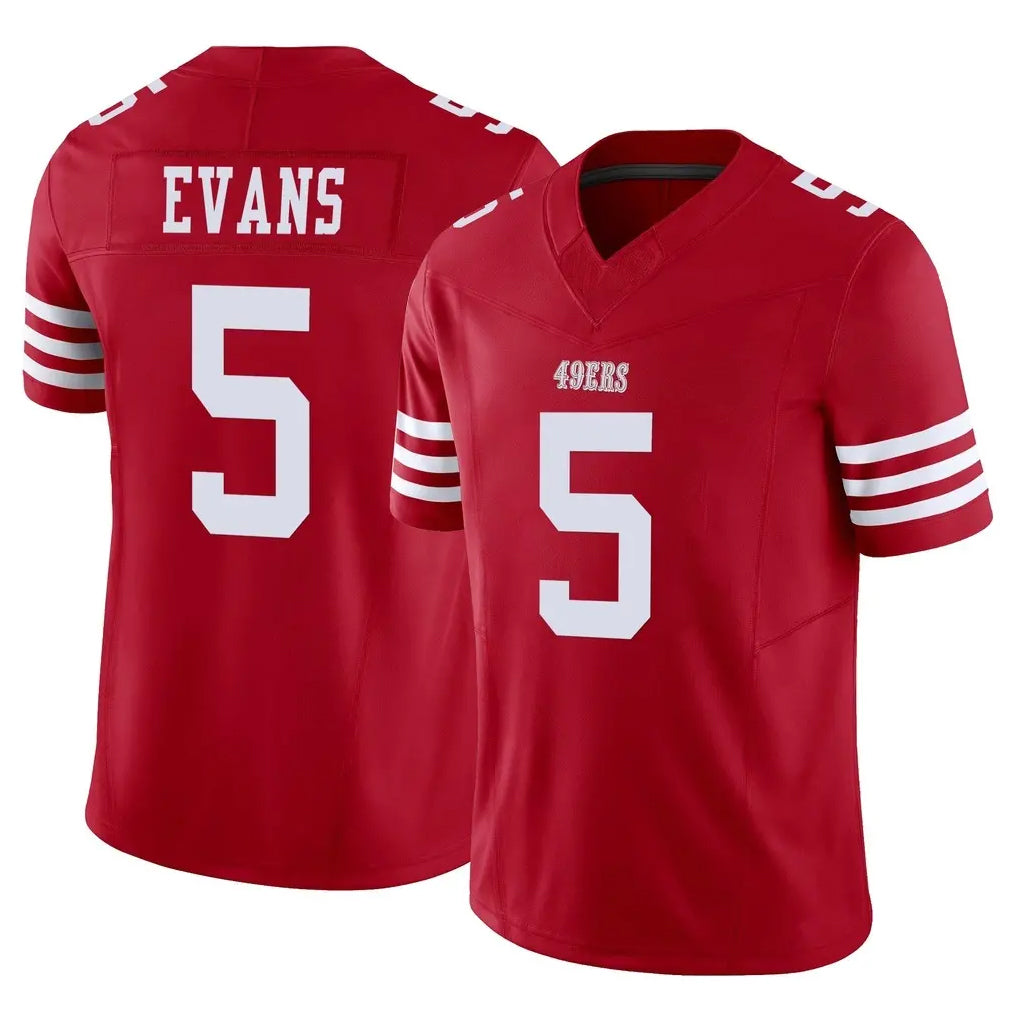 SF.49ers #5 Mike Evans Player Red Limited Vapor F.U.S.E. Home Game ROCER Stitched Jerseys