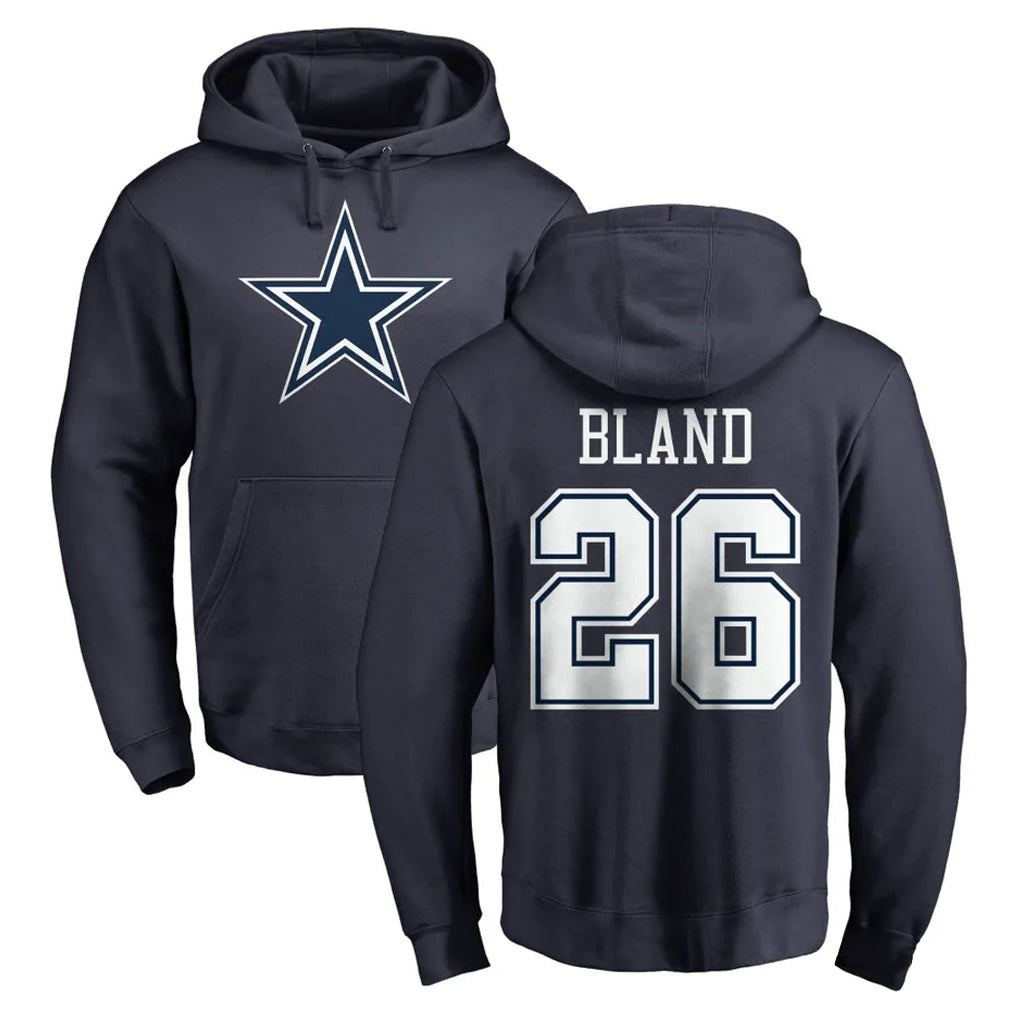 D.Cowboys #26 DaRon Bland Player Navy Pullover Hoodies Limited ROCER Stitched Jerseys