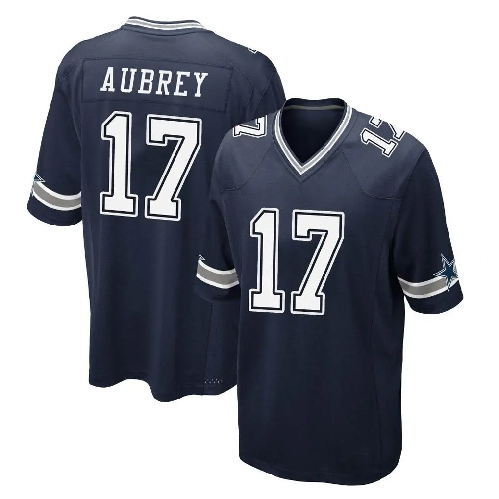 D.Cowboys #17 Brandon Aubrey Player Navy Home Game ROCER Stitched Jerseys