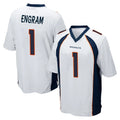 D.Broncos #1 Evan Engram Player White Game ROCER Stitched Jerseys