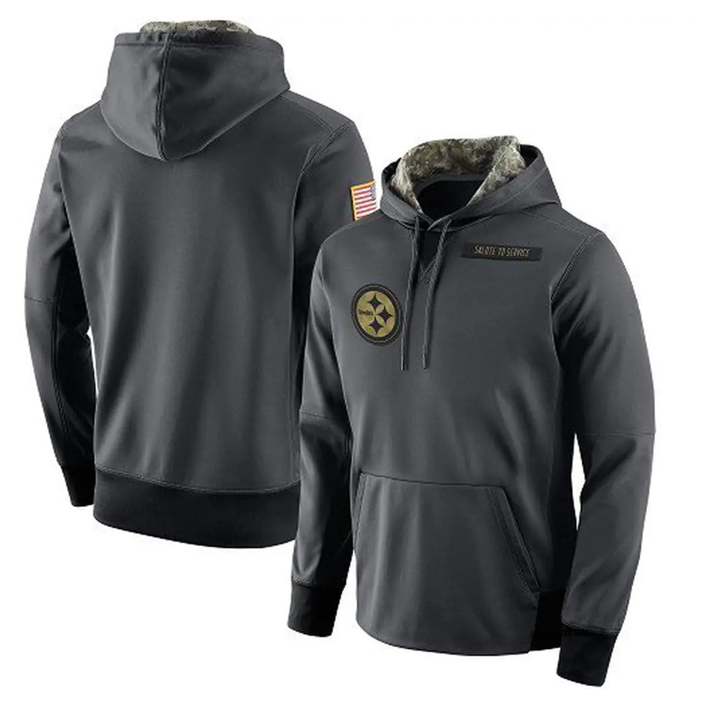 P.Steelers ## Steelers Blank Player Gray Pullover Hoodies Limited ROCER Stitched Jerseys