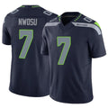 S.Seahawks #7 Uchenna Nwosu Player Navy Limited Vapor F.U.S.E. Home Game ROCER Stitched Jerseys