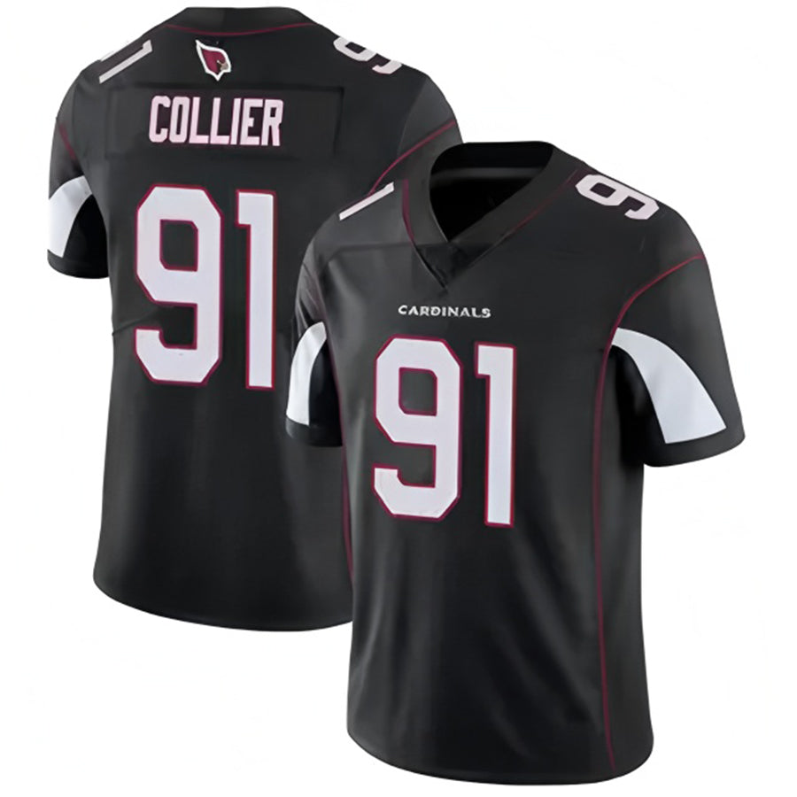 A.Cardinals #91 L.J. Collier Player Black Vapor Untouchable Elite ROCER Stitched Jerseys