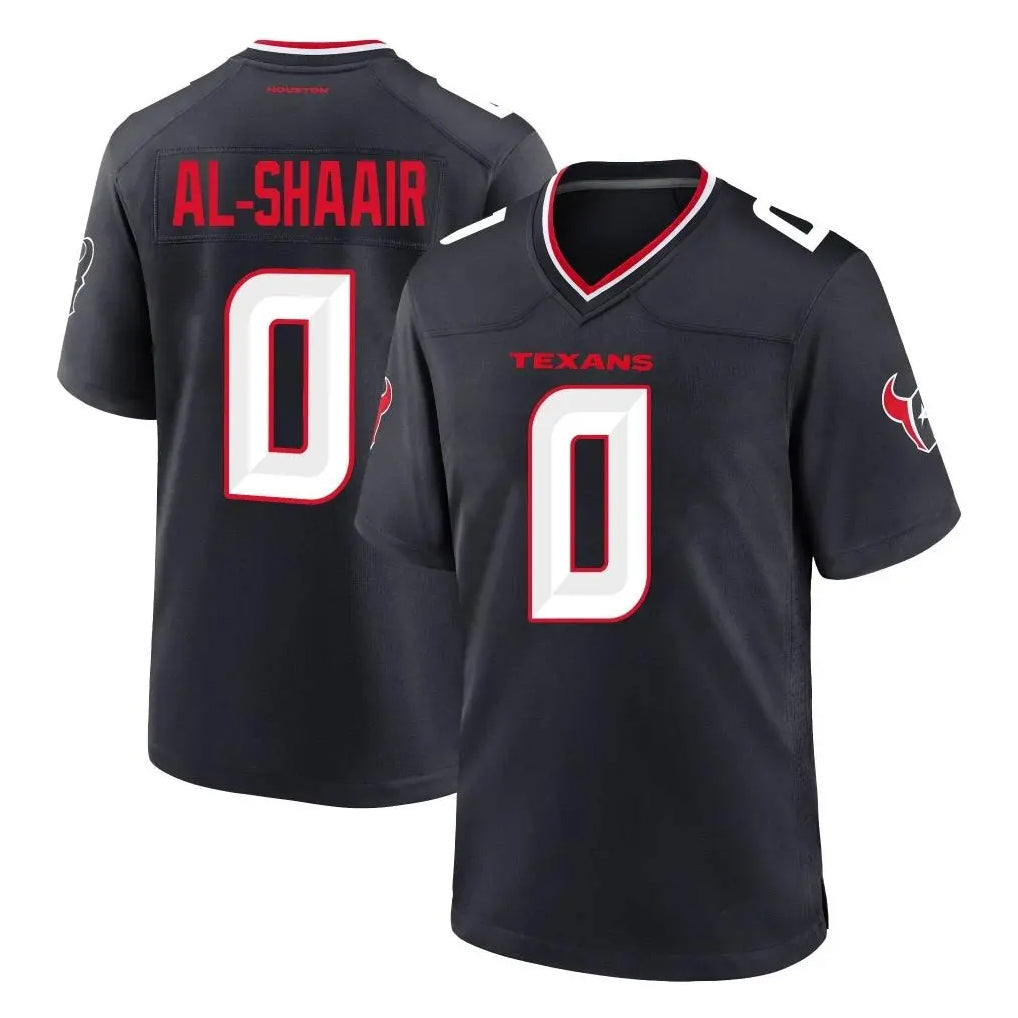 H.Texans #0 Azeez Al-Shaair Player Navy Team Home Game ROCER Stitched Jerseys