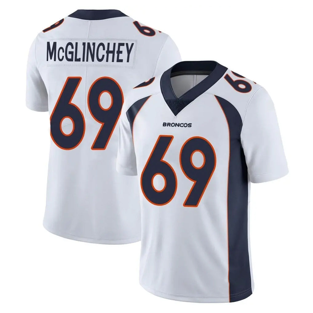 D.Broncos #69 Mike McGlinchey Player White Vapor Untouchable Limited Home Game ROCER Stitched Jerseys