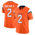 D.Broncos #2 Pat Surtain II Player Orange Vapor F.U.S.E. Limited Home Game ROCER Stitched Jerseys