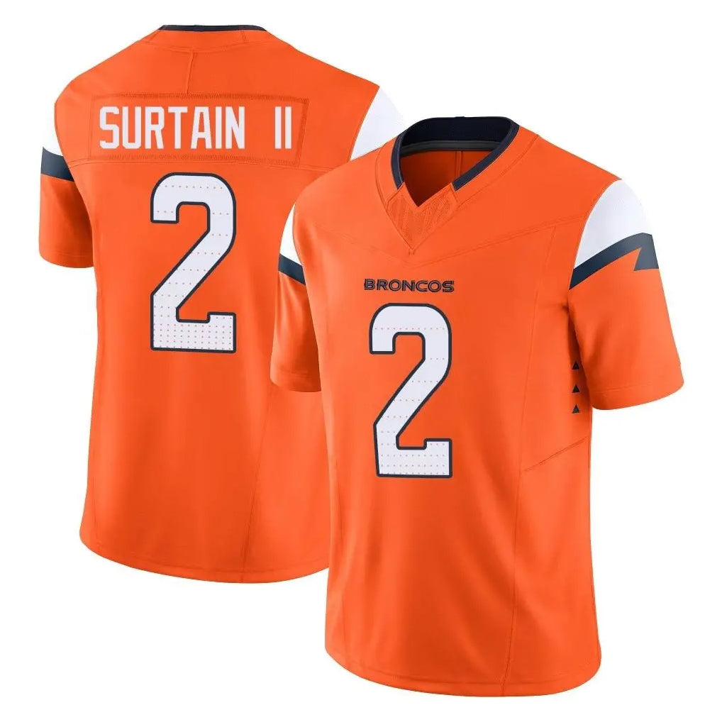 D.Broncos #2 Pat Surtain II Player Orange Vapor F.U.S.E. Limited Home Game ROCER Stitched Jerseys