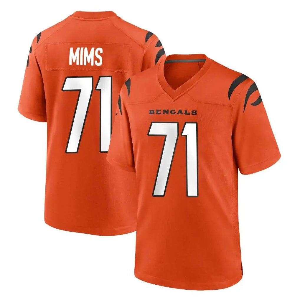 C.Bengals #71 Amarius Mims Player Orange Home Game ROCER Stitched Jerseys