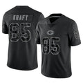GB.Packers #85 Tucker Kraft Player Black Reflective Limited Home Game ROCER Stitched Jerseys
