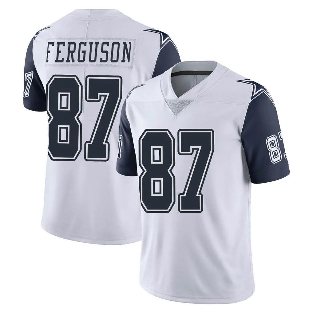 D.Cowboys #87 Jake Ferguson Player White-Navy Limited Color Rush Vapor Untouchable Home Game ROCER Stitched Jerseys