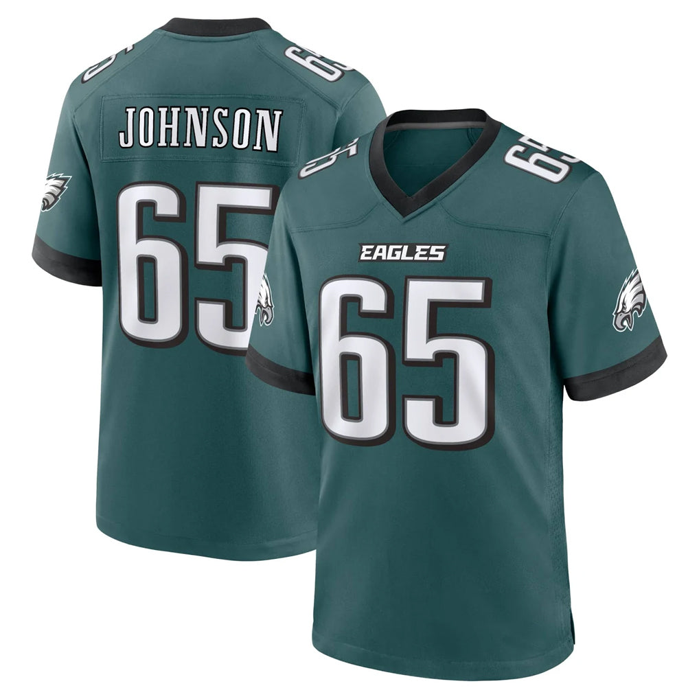 P.Eagles #65 Lane Johnson Player Green Home Game ROCER Stitched Jerseys