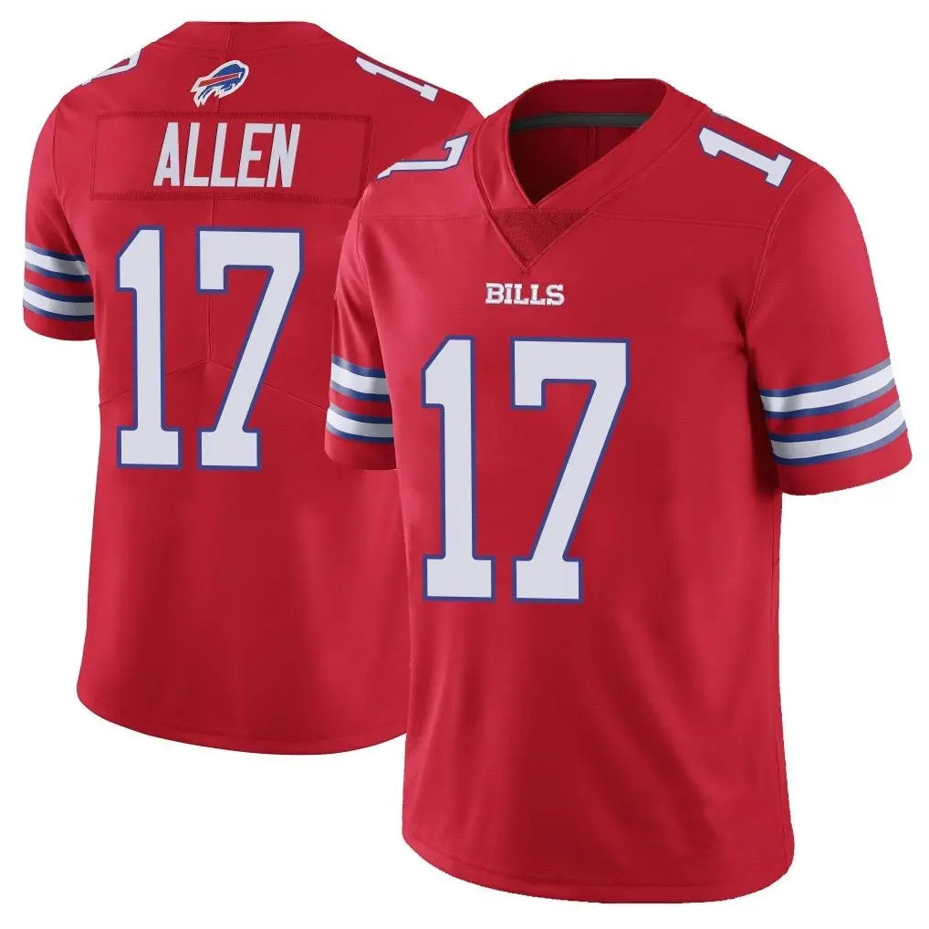 B.Bills #17 Josh Allen Player Red Vapor Untouchable Limited Home Game ROCER Stitched Jerseys
