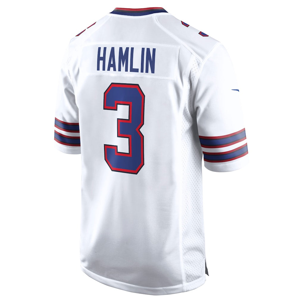 B.Bills #3 Damar Hamlin Player White Home Game ROCER Stitched Jerseys