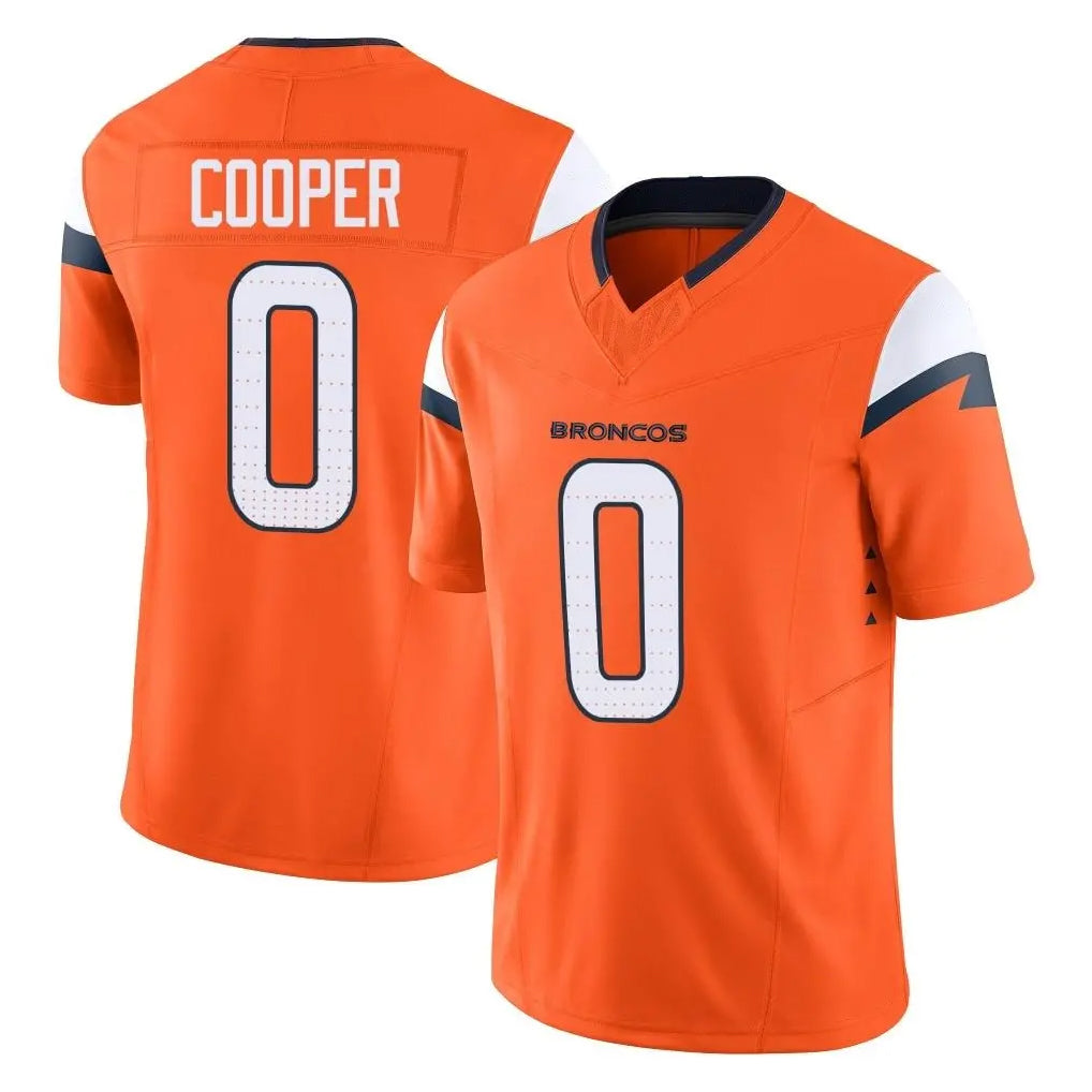D.Broncos #0 Jonathon Cooper Player Orange Vapor F.U.S.E. Limited Home Game ROCER Stitched Jerseys