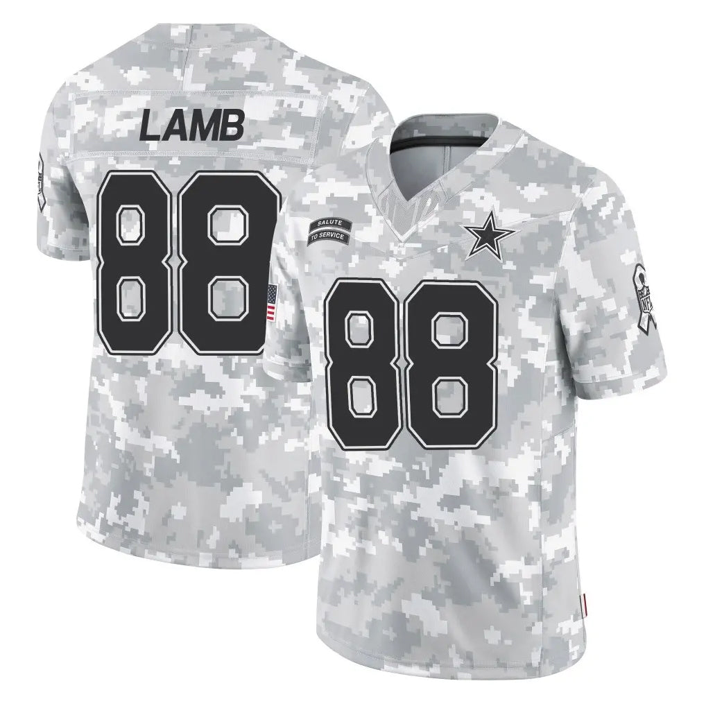 D.Cowboys #88 CeeDee Lamb Player Arctic Camo Salute to Service Limited Home Game ROCER Stitched Jerseys
