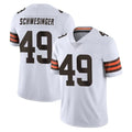 C.Browns #49 Carson Schwesinger Player White Vapor Untouchable Limited Home Game ROCER Stitched Jerseys