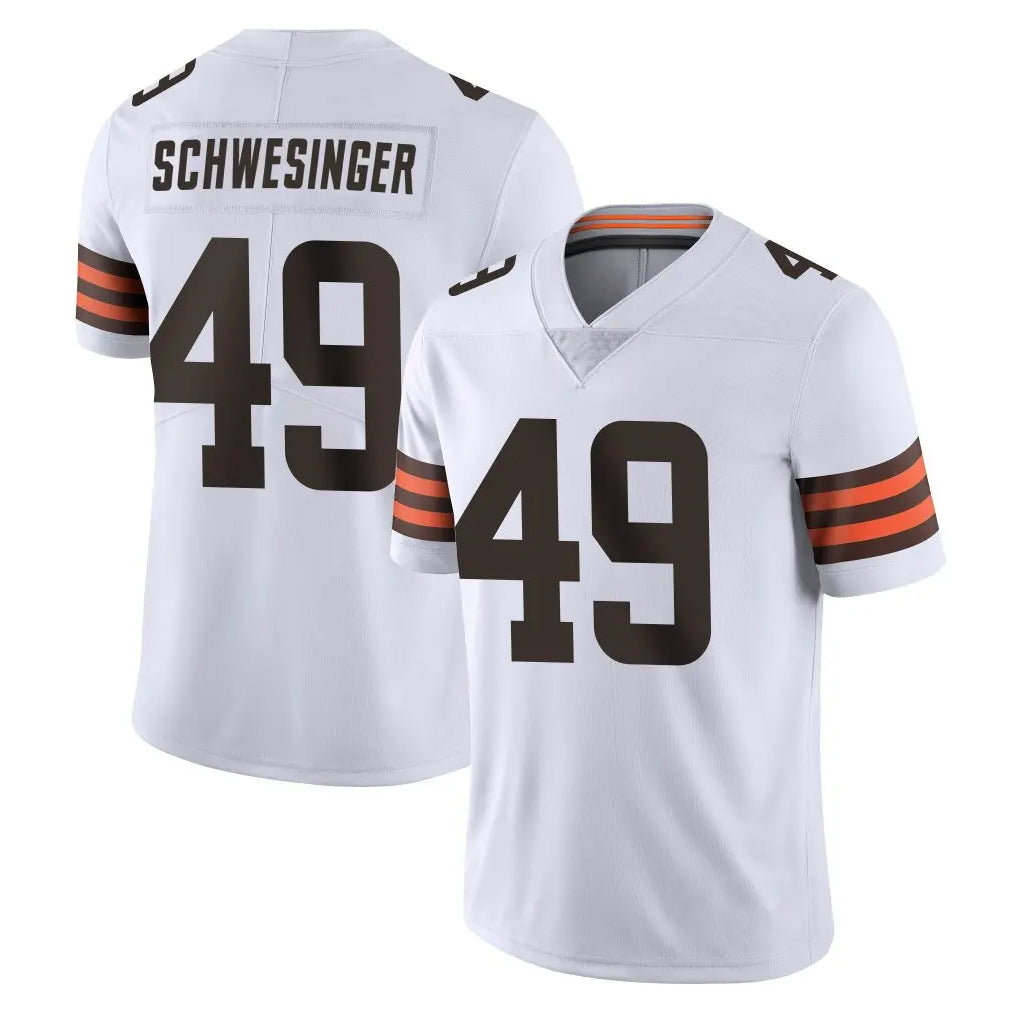 C.Browns #49 Carson Schwesinger Player White Vapor Untouchable Limited Home Game ROCER Stitched Jerseys